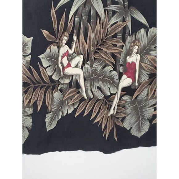 A Croft & Barrow Men's Shirt Hawaiian Pin-Up Girl Button Front Bohemian Size L - Picture 5 of 13